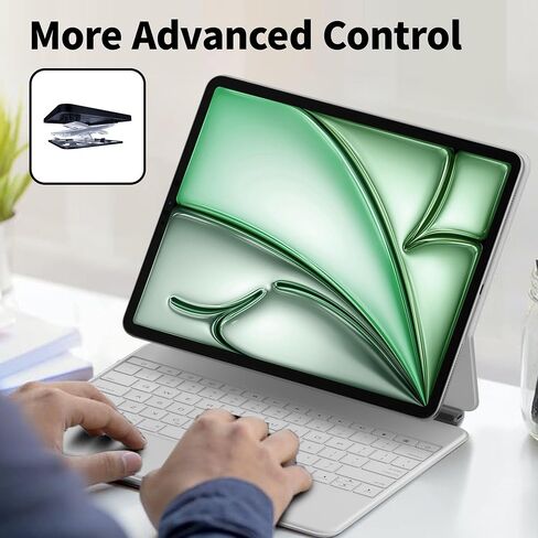 For iPad Air 13 2024 and iPad Pro 12.9-inch June 2022 / May 2021 / April 2020 /2018 th keyboard case - Magnetic keyboard case with multi-touch touchpad - floating cantilever stand (Silver-white) in Saudi Arabia