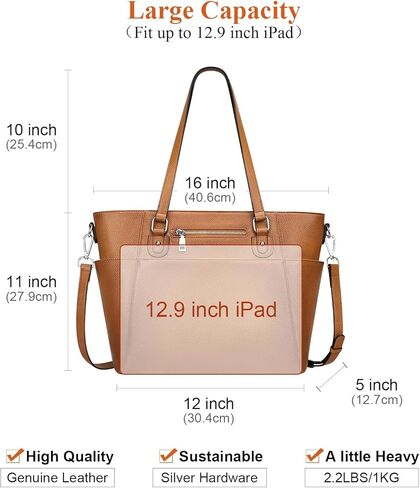 اوفر ايرث شنطة يد نسائية من الجلد الطبيعي مع جيوب متعددة in Kuwait