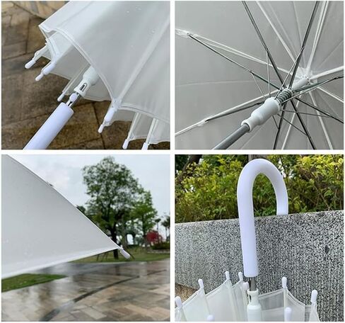 Clear Bubble Umbrella – See Through, Rain & Windproof Umbrella - Perfect for Weddings, Prom, Graduation and Outdoor Events - Automatic Open, Crook Handle, Clear Dome (Black) in Kuwait