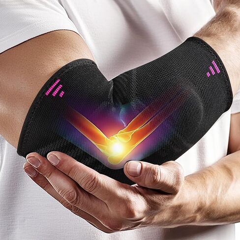 Tennis Elbow Brace for Men Women with 2 Contoured Gel Pads, Breathable Knitted Fabric, Non Slip, Compression Sleeve for Golfer's, Tennis Elbow Pain Relief, 1 Pack, Size M in Saudi Arabia