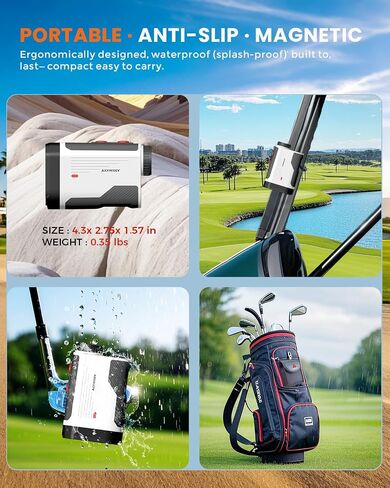 Golf Rangefinder مع SLOPE-1300/1500 ياردة مكتشف نطاق الليزر للغولف والصيد ، والتكبير 7x ، واهتزاز قفل العلم عالي الدقة ، وقابلة لإعادة الشحن ، و IP54 مقاومة للماء ، ومضمنة في قطاع مغناطيسي مدمج in Kuwait