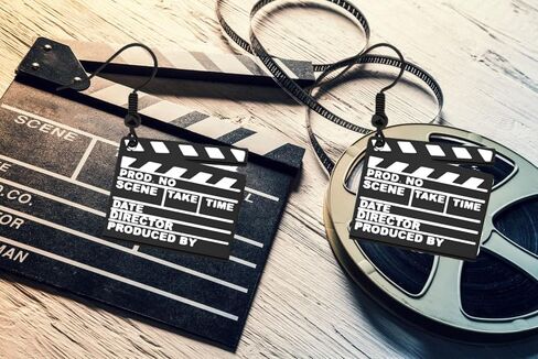 WUSUANED Black Movie Clapboard Earrings Movie Night Party Gift Director Gift Camera Action Gifts Actor Gift Movie Maker Gift in Saudi Arabia
