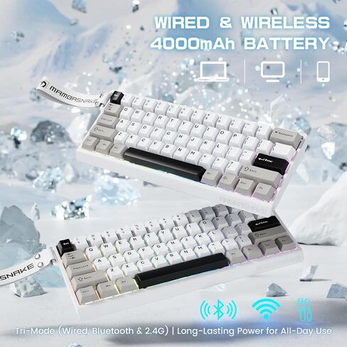 X60 هو تشغيل لوحة مفاتيح المفتاح المغناطيسي ، BT/2.4G/سلكية TRI-MOIN 60 ٪ في المائة من لوحة مفاتيح الألعاب الميكانيكية ، و 8 كيلو هرتز معدل استطلاع سريع ، سائق الويب لـ WIN/MAC-WHITE in Kuwait