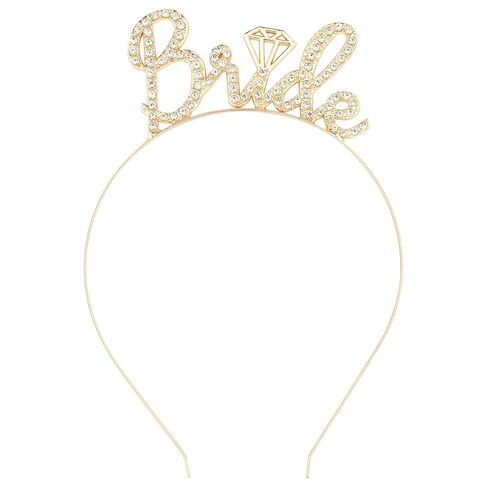Casoty Bride Headband، تاج العروس الفضي، Bride to Be Headband، حجر الراين العازبة عقال، عقال دش الزفاف لحفل الزفاف، غطاء رأس الزفاف هدية دش الزفاف in Kuwait