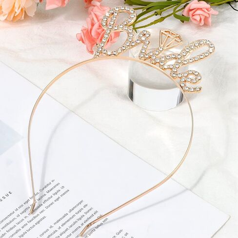 Casoty Bride Headband، تاج العروس الفضي، Bride to Be Headband، حجر الراين العازبة عقال، عقال دش الزفاف لحفل الزفاف، غطاء رأس الزفاف هدية دش الزفاف in Kuwait