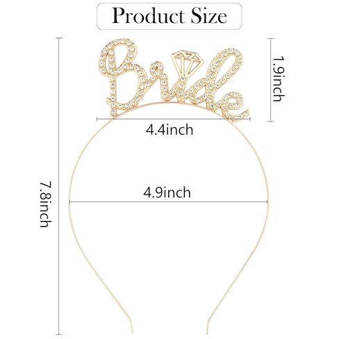 Casoty Bride Headband، تاج العروس الفضي، Bride to Be Headband، حجر الراين العازبة عقال، عقال دش الزفاف لحفل الزفاف، غطاء رأس الزفاف هدية دش الزفاف in Kuwait