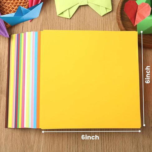 Koogel 500 Sheets Colored Origami Paper, 6 x 6 Inch/ 80gsm Colored Craft Paper Double Sided Square Paper for Beginners Arts and Crafts Scrapbook Making in Saudi Arabia