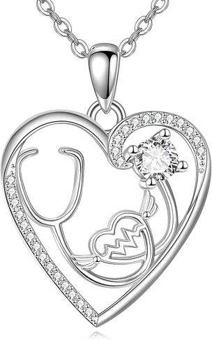 AOBOCO Nurse Gift 925 Sterling Silver Nurse Earrings for Women Stethoscope Earrings Heartbeat Jewelry Gifts for Graduation Medical Student Nurse Doctor in Saudi Arabia