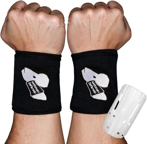 Kettlebell Wrist Guards, Shock Absorbing Wrist Band Protection with Plastic Support, Soft Sweat Absorbent Material Sleeve Athletics Sweatband, Workout Strength Training Weightlifting (1 Pair) in Saudi Arabia