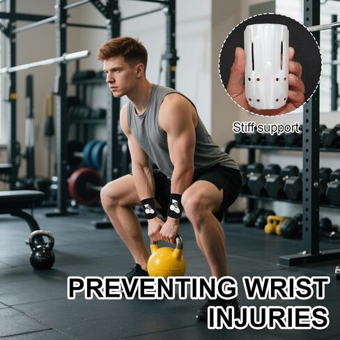Kettlebell Wrist Guards, Shock Absorbing Wrist Band Protection with Plastic Support, Soft Sweat Absorbent Material Sleeve Athletics Sweatband, Workout Strength Training Weightlifting (1 Pair) in Saudi Arabia