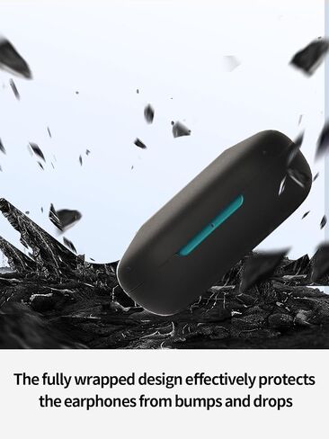 Compatible with JLab Go Air Sport Wireless Earbuds,Premium Silicone Shockproof Protection Skin Touch Charging Port Accessible, Front LED Visible with Lanyard,Black. in Saudi Arabia
