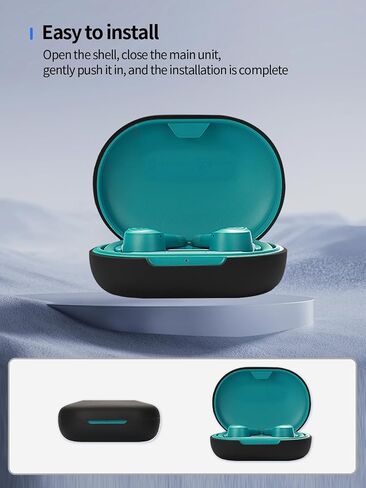 Compatible with JLab Go Air Sport Wireless Earbuds,Premium Silicone Shockproof Protection Skin Touch Charging Port Accessible, Front LED Visible with Lanyard,Black. in Saudi Arabia