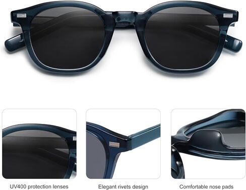 نظارات شمسية مربعة كلاسيكية كلاسيكية من SOJOS للنساء والرجال، حماية من الأشعة فوق البنفسجية 400، SJ2316 in Kuwait