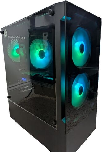 Centaurus Andromeda B9 Gaming PC ، AMD Ryzen 7 5700x3d 8-Core ، Radeon RX 7600 ، 32GB RAM ، 1TB NVME SSD ، Win 11 Pro ، WiFi ، RGB LEDS ، Glass. كمبيوتر سطح مكتب ألعاب الأداء المخصص مخصص in Kuwait