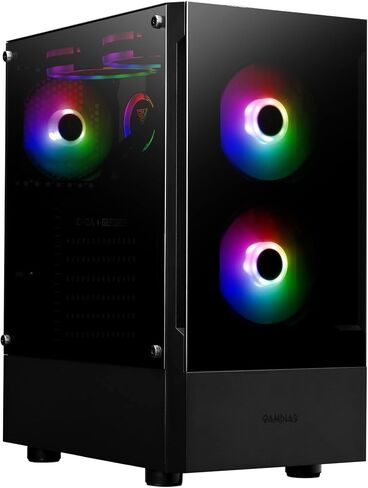 Centaurus Andromeda B9 Gaming PC ، AMD Ryzen 7 5700x3d 8-Core ، Radeon RX 7600 ، 32GB RAM ، 1TB NVME SSD ، Win 11 Pro ، WiFi ، RGB LEDS ، Glass. كمبيوتر سطح مكتب ألعاب الأداء المخصص مخصص in Kuwait