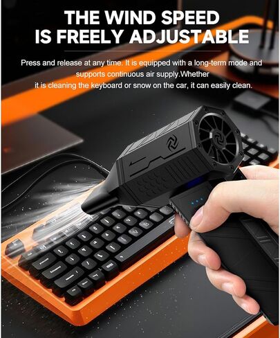 Yoidesu Compressed Air Duster, 110,000RPM Super Power Cordless Air Duster, 3 Gear Adjustable with Fast Charging for Computer, Keyboard, House, Outdoor and Car in Saudi Arabia