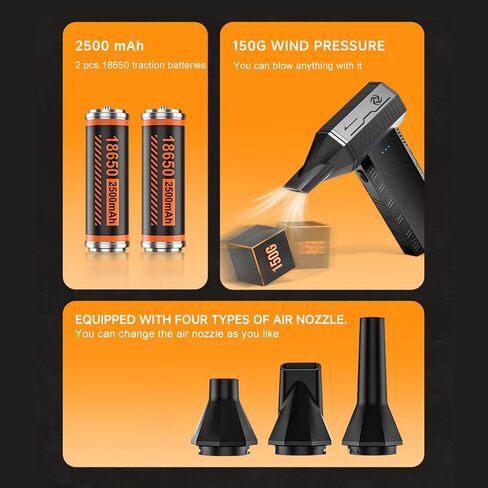 Yoidesu Compressed Air Duster, 110,000RPM Super Power Cordless Air Duster, 3 Gear Adjustable with Fast Charging for Computer, Keyboard, House, Outdoor and Car in Saudi Arabia