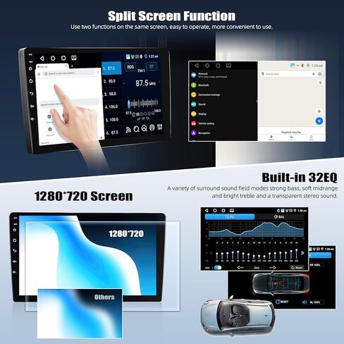 [4G+64G] Android 13 Car Stereo for Hyundai Sonata 2015-2017 with Wireless CarPlay Android Auto,9" Touchscreen Car Radio with Mirror Link Voice Control WiFi/GPS,Bluetooth,FM/RDS,SWC+Backup Camera in Kuwait
