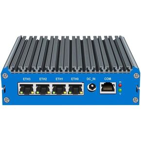 Fanless Mini PC N6000 with DDR4 M.2 Nvme 4*i226 2.5G LAN, 2*USB2.0, 2*USB3.0,HDMI,DP,SIM Card Slot,Mini Desktop Computer Support Dual Band WiFi for Industry Business,16GB RAM 256GB SSD