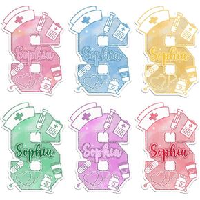 Custom Nurse Initial Letter Name Sticker Nurse Graduation Nurse Appreciation Nurse Personalized Gift Waterproof Vinyl Decal for Water Bottles Tumblers Laptops Helmet Perfect for Kids Girl Boy Gifts