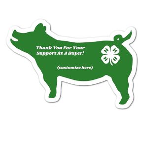 4-H Pig Thank You Buyer Sticker- Waterproof