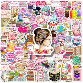 100 PCS Book Stickers for Kindle, Bookish Sticker Pack Reading Booktok Waterproof Vinyl Decals for IPAD Laptop Ebook Readers Water Bottles Journal Scrapbook