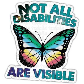 TODOLIA (3Pcs-3in) Not All Disabilities are Visible Sticker Mental Health Awareness Sticker SPED Teacher Special Education ABA BCBA Decal Gift Decoration Planner Helmet Bumper Vehicle