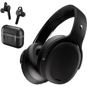 Skullcandy Crusher ANC2 Sensory Bass Active Noise Canceling Over-Ear Headphones Indy Evo in-Ear Headphones Bundle - Black