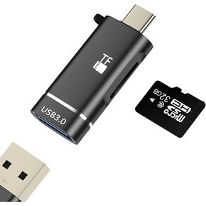 USB C to Micro SD Card Reader USB Adapter(2in1)for Apple OTG 3.0 for iPhone 16 15 Pro Max Type C MacBook Digital Camera TF Memory Transfer for ipad Compatible for Samsung S25 Android Converter Laptop