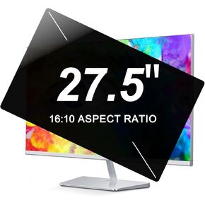 2-Pack 27.5 Inch Computer Privacy Screen for 16:10 Widescreen Monitor - Width: 24.01 in X Heigth: 13.38 in - Removable Anti Spy Data Security Private Filter - Anti Blue Light - Anti Glare
