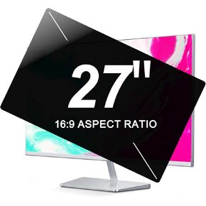 27 Inch Privacy Screen for Computer Monitor - Width: 23.54 Inch X Heigth: 13.26 Inch - Anti Peeping Data Security Private Filter - Anti Blue Light Privacy Shield - 16:9 Widescreen Monitor