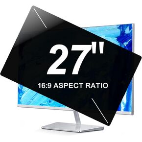 2-Pack 27 Inch Privacy Screen for Computer Monitor - Size(Width: 23.54 Inch X Heigth: 13.26 Inch) - 16:9 Widescreen Monitor - Anti Blue Light Removable Anti Spy Data Security Privacy Shield