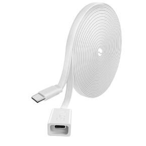 Long Flat USB C Extension Cable, Type C Male to Female, Compatible with 2024 Ring Indoor Cam, Mag - Safe Charger, iPhone16/15 (20 FT)