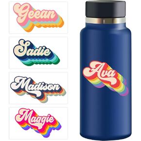 Custom Name Initial Sticker Personalized Text Name Glitter Sparkle Transparent Decals Waterproof Vinyl Decal for Water Bottles,Tumblers,Cup,Laptop,Cars - Clear UV DTF Transfer Self-Adhesive Stickers