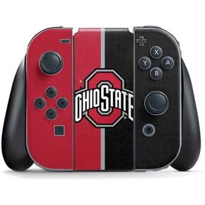 Skinit Decal Gaming Skin Compatible with Nintendo Switch (2017-2021) Joy-Con Controller - Officially Licensed Ohio State University Pattern Design