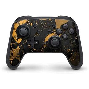 ألعاب Skinit Scenit Maming متوفرة مع Nintendo Switch Pro Controller - تصميم رخامي متناثر الأسود والذهبي