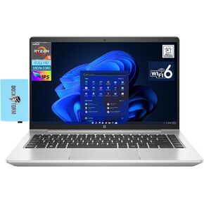 HP ProBook 445 G9 Business Laptop 14.0" FHD IPS (AMD Ryzen 5 5625U 6-Core 2.30GHz, 16GB RAM, 1TB PCIe SSD, AMD Radeon, Backlit KYB, WiFi 6, Bluetooth 5.2, RJ-45, Win 11 Pro) Bundle w/DKZ hub