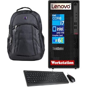Lenovo P360 Workstation Desktop (Intel i7-12700 12-Core, Intel UHD 770, 64GB DDR5 4800MHz RAM, 4TB PCIe SSD, WiFi, Bluetooth, Win 11 Pro) with Premium Backpack