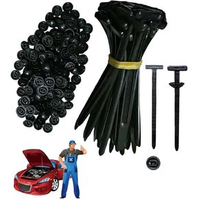 Nylon Universal Cable Tie Buckle for Car, 100 PCS Heavy Duty Self Locking Cable Tie with Buckle, UV Resistant Multifunctional Cable Ties Buckles Zip Tie for Car Daily Repair (100PCS)