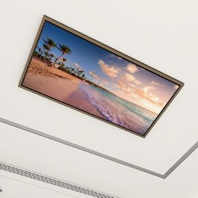 6 Pack Fluorescent Light Covers for Ceiling Lights Sunset tropical island sea beach panorama ocean sunrise panoramic Decorative Magnetic Fluorescent Light Filters for Classroom Office Home 4x2 ft