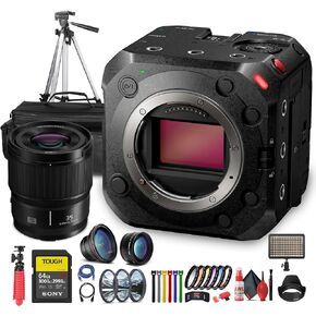 Panasonic Lumix BS1H Full-Frame Box Cinema Camera | 6K Sensor, 14+ Stops Dynamic Range, V-Log, 4:2:2 10-Bit, 4K 60p(DC-BS1H) + Lumix S 35mm Lens + 64GB Memory Card + Case + LED Light + More
