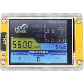 Bitcoin Solo Miner Nerdminer V2 2.8 Inches Smart Display 56KH/S Hashrate BTC Lottery Miners Cryptocurrency Nerd Miner Kits