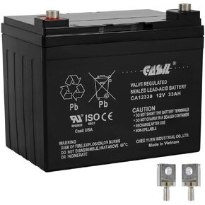 Casil Lawn & Garden AGM Battery, 12V 300CCA BCI Group U1 Battery for Cub Cadet, John Deere, Toro, Craftsman, TCA25015, 163465