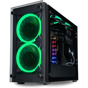Stratos Mini Gamer Desktop - NVIDIA GeForce RTX 5070, Intel 24-Core i9-14900KF Processor, 32GB RAM, 2TB NVMe SSD, WiFi, W11 Pro - Liquid Cooled RGB Gaming Computer