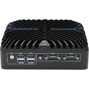 HUNSN Din Rail Side Mount Mini PC, Industrial PC, Windows 11 / Linux Ubuntu, Core I5 1235U, BX10b, TPM2.0, SIM Slot, 2 x COM, 2 x LAN, 2 x HDMI, WOL, PXE, Watchdog, 8G RAM, 128G SSD