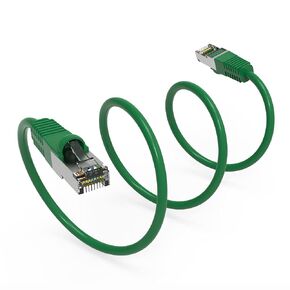 0.5Ft Cat5E Shielded (FTP) Ethernet Network Booted Cable Green
