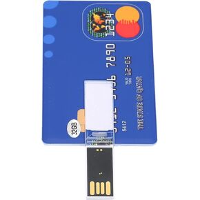 32GB USB Flash Drive, Bank Credit Card Shaped Memory Stick Storage, Perfect for Data Storage and File Transfer