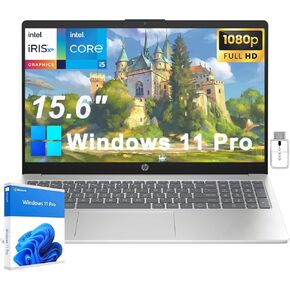 HP 15 Business Laptop, Windows 11 Pro, 15.6" FHD LED Display, 12th Gen Intel Core i5-1235U, 32GB RAM, 1TB PCIe SSD, Numeric Keypad, Wi-Fi 6, BT 5.3, HDMI, USB, Silver w/Accessory