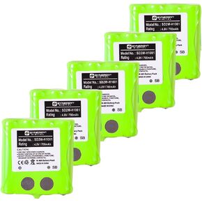 Synergy Digital 2-Way Radio Batteries, Compatible with Empire BNH-370 2-Way Radio, (NIMH, 4.8V, 700 mAh), Replacement for Motorola M370H1A Battery, combo-pack includes: 5 x SD2W-H1001 Batteries