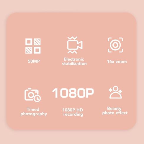 الكاميرا الرقمية ZOPSC للتصوير الفوتوغرافي ، 50MP 1080p HD Camera Vlog Camera ، كاميرا فيديو بدون مرآة للسفر للمراهقين (أسود) in Kuwait